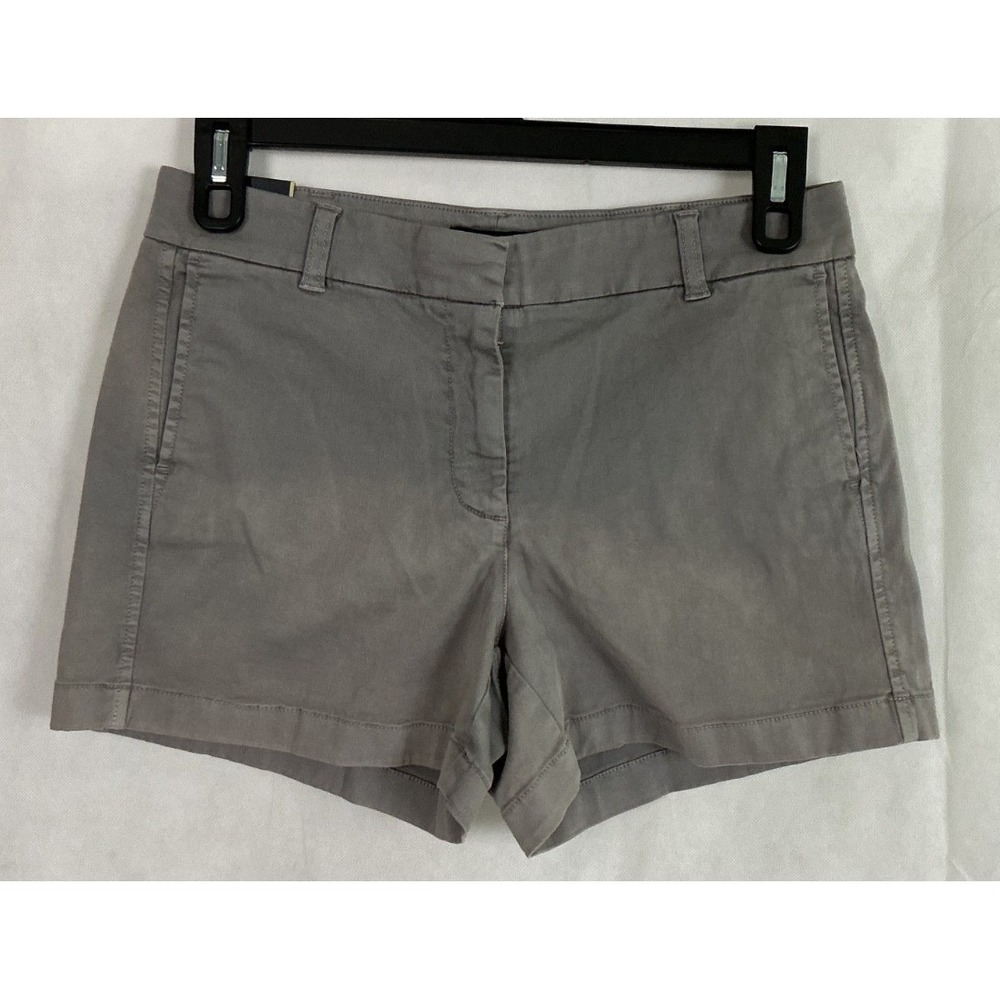 J.CREW Chino Shorts Gray Womens Size 8 4" Inseam Cotton Twill Casual NEW